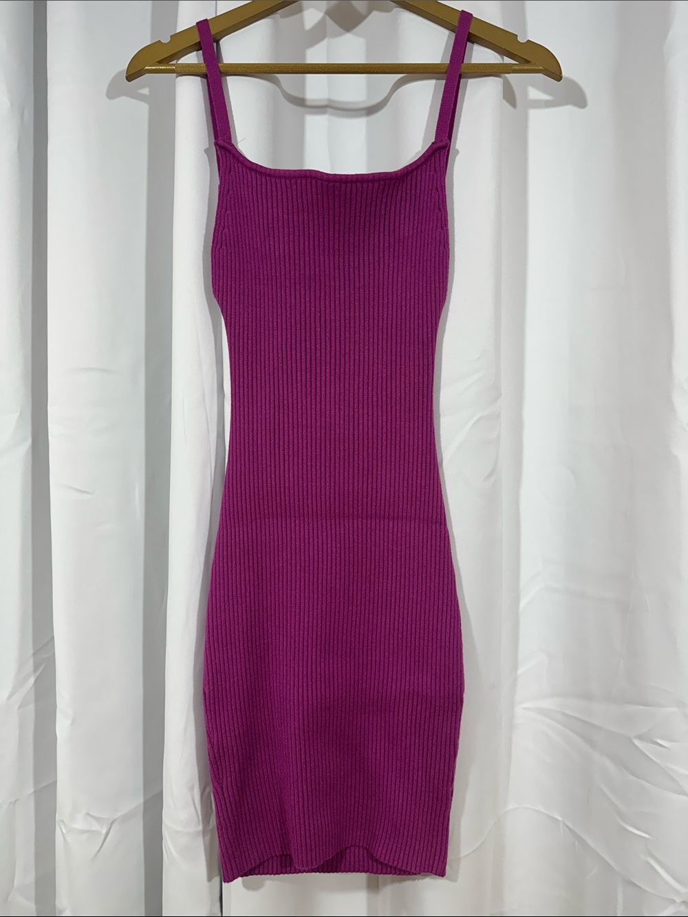 Lulu's Magenta Ribbed Mini Dress - Picture 1 of 8